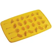 Silicone Zone Swizzle Fruit Wand Ice Cube Tray Mold in Yellow