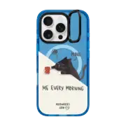 iPhone 16 Pro Impact Ring Stand Case MagSafe Compatible Me every morning by Moonaries illo