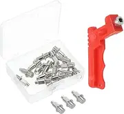 [uxcell] Track Spikes,16 Pack Steel High Jump Spikes Replacement Track and Field Running Spikes Cleats with Spike Wrench for Plastic Track Short Running Jumping Sprint Sports, Silver