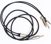 Replacement Cable Compatible with Hifiman HE4XX, HE-400i (The Latest Version with Both 3.5mm Plug) Headphones 3.5mm & 6.35mm to Dual 3.5mm Jack Male Cord 2m/6.6ft