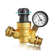 RV Water Pressure Regulator Valve With An Adjustable Knob, NO Tool Required,