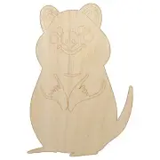 Cheerful Standing Quokka Unfinished Wood Shape Piece Cutout DIY Craft Projects