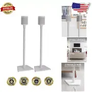 Premium Fixed Height Speaker Stands for Sonos - White Pair with Cable Management