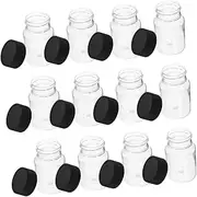 Gatuida 24pcs Small Vials with Black Screw Caps Transparent Plastic Laboratory Bottles for Specimen Collection Travel Friendly Reagent Containers for Scientific Experiments