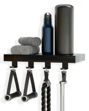 16 Inch Tonal Accessory Floating Shelf Black - with 4 Brackets/Mounts/Clips Pre-
