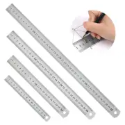 Stainless Steel Ruler, Metal Ruler Set of 4 15Cm 20Cm 30Cm 40Cm with Double S...