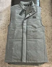 NWT Travis Mathew Full Zip Heated Negotiations Vest Heather Dark Grey Small $145