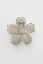 Grey Flower Design Hair Claw