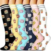 [Bluemaple] Compression Socks,(3or7pair) Compression Sock Women & Men - Best Running, Athletic Sports, Crossfit, Flight Travel - Maternity Pregnancy, Shin Splints - Below Knee High