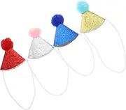 ibasenice 4pcs Pet Birthday Hats for Dogs Cats Stylish Party Headgear Lake Bright for Pet Birthday Celebrations Photo Opportunities