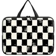 Laptop Sleeve Case Bag 13 inch, Black and White Checkered Slim Carrying Case ...