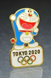 OLYMPIC PINS BADGE 2020 2021 TOKYO JAPAN DORAEMON CAT TELEVISION TV MEDIA