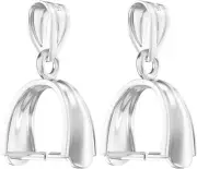 925 Sterling Silver Pinch Bails for Jewelry Making Pendant Clasp Pinch Clip Bail