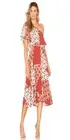 House of Harlow Revolve Womens Patchwork Midi Dress XS Rose Pink Boho Flowy NWT