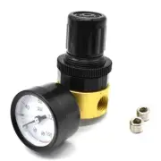 Interstate Pneumatics W1130BG 1/4 Inch Mini Brass Compact Regulator with Gauge