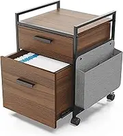 Eureka Rolling File Cabinet with Drawers - Walnut