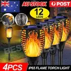 4 Pcs Flame Solar Torch Light Waterproof Garden Lantern Lamp Flickering Dancing