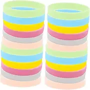 Gogogmee 24Pcs Glow the Dark Silicone Wristbands Luminous Rubber Bracelets for Adults for Rave Parties Festivals Birthday Celebrations and Night Events