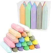 20pcs Chunky Jumbo Chalk Sticks 10.5cm 4” Bright Washable Sidewalk, Pavement, Driveways, Blackboard, Chalkboard Colourful Chalk Great for Outdoor Wall Murals, Games