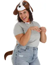Dog Plush Deluxe Hat Collar and Tail Set