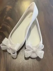 Melissa White Flats Women Size 9 Big Bow Jelly New In Box