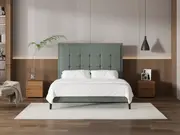 My Style Framed Headboard & Slimline Base - King / Seaglass / Slimline Base