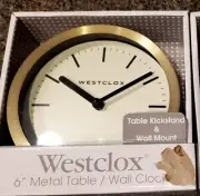 37066-Analog 6 Metal Gold Quartz Table/Wall Clock - Accurate Timekeeping