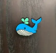 BLUE WHALE cute chibi sea creature enamel Pin