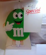 M&Ms 1988 "Special" Promotional Vintage Green Standee