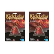 2x 4M KidzLabs Pocket Volcano Eruption Powered by Baking Soda Kids Fun Toy 5y+