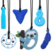 Sensory Chew Necklace for Kids Boys Girls, 6 Pack Silicone Chew Toys
