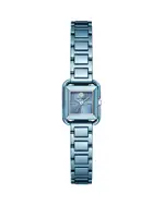 Tory Burch The Kira Square Small Three Hand Blue Stainless Steel Watch, 18mm x 18mm