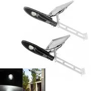 18W Solar Power Light-controlled Sensor LED Street Light Lamp With Pole Waterproof for Outdoor Road 24 BLACK