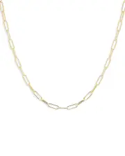 Zoe Chicco 14K Yellow Gold Heavy Metal Small Paperclip Link Chain Necklace, 16