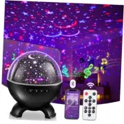 Kids Night Light Projector for Kids Room,15 White Noise+15 Black