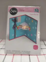 Card with Banners 3-D Drop-ins Sizzix Framelits Die Set NEW! 28 Pc Set