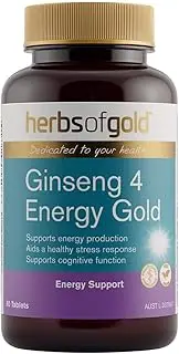 Herbs of Gold Ginseng 4 Energy Gold 60 Tablets, 60 count