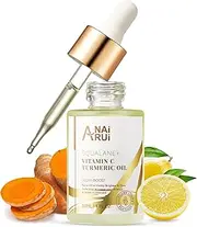 [ANAI RUI] Squalane Vitamin C Turmeric Facial Oil Moisturizer for Face, Hydrates, Firms Skin, 1.05 fl.Oz.