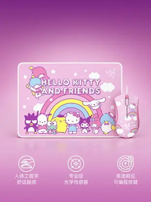Razer雷蛇三麗鷗Hello Kitty聯名機械鍵盤鼠標耳機女生游戲套裝