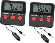 Kisangel Reptile Tank Accessories Digital Thermometer and Hygrometer Set Accurate Temp Humidity Monitor for Lizards Snakes