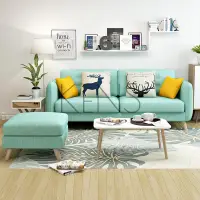 在飛比找樂天市場購物網優惠-【KENS】沙發 沙發椅 北歐風格布藝沙發小戶型簡約現代客廳