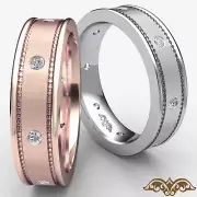 Dome Round Diamond Mens Solid Ring Eternity Wedding Band 14k White Gold 0.16Ctw