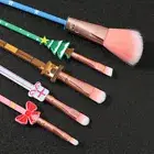 Christmas Decor Makeup Brush Set Practical Gift With Drawstring Bag Girls