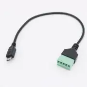 Micro USB Male to 5 Pin Screw Connector with Shield Terminal Plug Adapter Cable