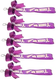 Gogogmee 5pcs Cheerleader Ribbon Keychain: Unique Keychain Pendant Cheer Pin Strap Cheerleader Bag Tag Holder For Girls Cheer Competitions Sports Accessory