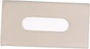Car Visor Tissue Box Durable PU Tissue Case for Car Sunshade Easy Installation Hanging Holder for Vehicle Interior Beige Color Trucks Rvs