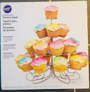Wilton Cupcakes N More Dessert Stand Silver Metal Holds 23 Cupcakes Muffins