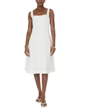 French Connection Birdie Square Neck Midi Dress