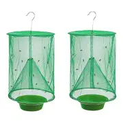 2-pack Fly Trap Catcher Cage with Bait Tray for Indoor and Outdoor Use