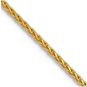 [JewelryWeb] 10k Solid Yellow Gold .65mm Sparkle Cut Wheat Chain Necklace 56 Centimeters Chain-Necklace for Women and Men